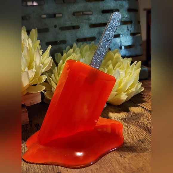 Hand Crafted Other - Handcrafted Epoxy Resin Statue Paper Weight Decor -Melting Lollipop / Popsicle